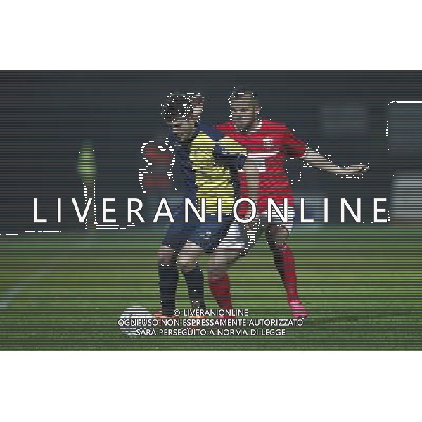 SANTARCANGELO vs ANCONA, Campionato di Calcio Lega Pro, Girone B, 27Âª giornata, 19/03/2016. nella foto:ROSSI GIOVANNI, UMBERTO CAZZOLA, Â©Claudio Zamagni/ Agenzia Aldo Liverani s.a.s.