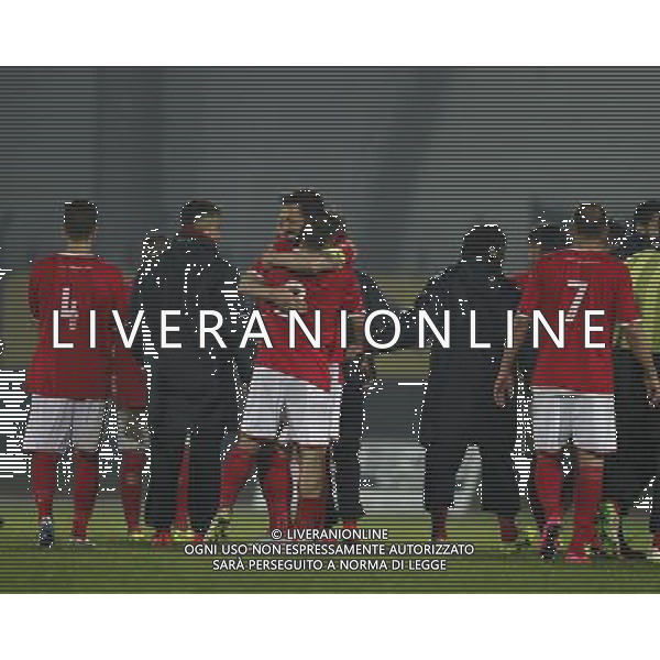 SANTARCANGELO vs ANCONA, Campionato di Calcio Lega Pro, Girone B, 27Âª giornata, 19/03/2016. nella foto: L\'ESULTANZA FINALE DELL\'ANCONA, Â©Claudio Zamagni/ Agenzia Aldo Liverani s.a.s.