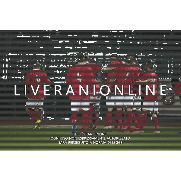 SANTARCANGELO vs ANCONA, Campionato di Calcio Lega Pro, Girone B, 27Âª giornata, 19/03/2016. nella foto: L\'ESULTANZA DELL\'Ancona, Â©Claudio Zamagni/ Agenzia Aldo Liverani s.a.s.