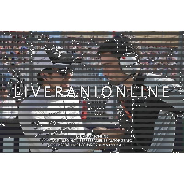 Sergio Perez (MEX) Sahara Force India F1 on the grid with Tim Wright (GBR) Sahara Force India F1 Team Race Engineer. 20.03.2016. Formula 1 World Championship, Rd 1, Australian Grand Prix, Albert Park, Melbourne, Australia, Race Day. / AGENZIA ALDO LIVERANI SAS - ITALY ONLY EDITORIAL USE ONLY