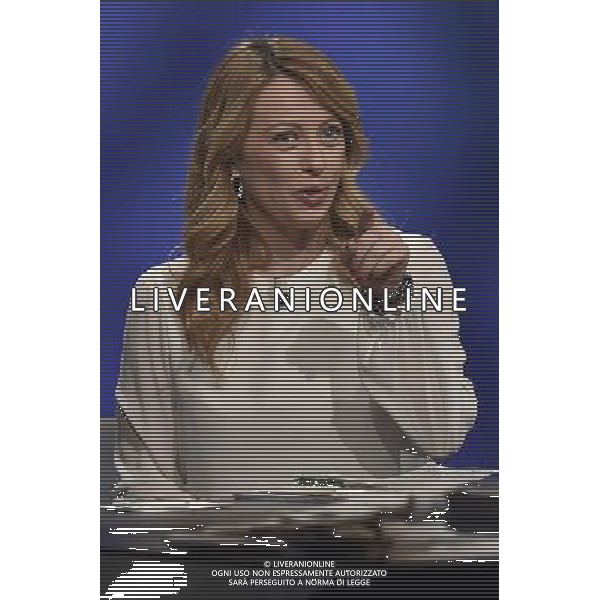 Trasmissione TV \' In mezz\'ora \' Roma - 20.03.2016 - Studi Rai Teulada - nella foto: Giorgia Meloni / Ph. Corradetti - Ag. Aldo Liverani sas
