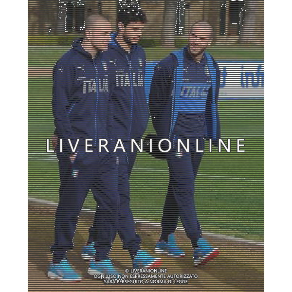 Raduno Nazionale Italiana Firenze - 21.03.2016 Allenamento Nella Foto:De Silvestri-Andrea Ranocchia-Luca Antonelli /Ph.Vitez-Ag. Aldo Liverani
