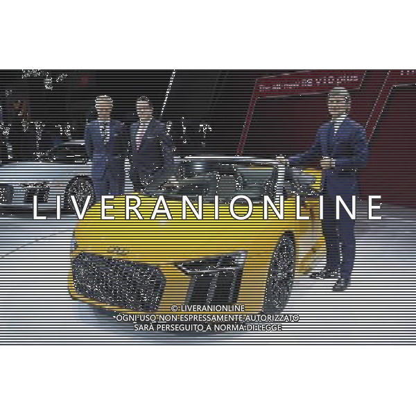 Audi R8 auf der 116. New York International Auto Show im Javits Convention Center. New York, 23.03.2016 NOWY JORK TARGI MOTORYZACYJNE W NOWYM JORKU FOT. FUTURE IMAGE/NEWSPIX.PL POLAND, UK AND GERMANY OUT !!! --- Newspix.pl/ Agenzia Aldo Liverani Sas - ITALY ONLY EDITORIAL USE ONLY