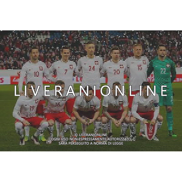 23.03.2016, Poznan, Pilka nozna,mecz towarzyski Polska - Serbia, Poland - Serbia friendly match , N Z ZDJECIE GRUPOWE GRZEGORZ KRYCHOWIAK, ARKADIUSZ MILIK, BARTOSZ SALAMON, LUKASZ PISZCZEK, KAMIL GLIK, LUKASZ FABIANSKI, PIOTR ZIELINSKI, JAKUB BLASZCZYKOWSKI, MACIEJ RYBUS, KAMIL GROSICKI, ROBERT LEWANDOWSKI , FOT. Adam Jastrzebowski / newspix.pl --- Newspix.pl/ AGENZIA ALDO LIVERANI SAS - ITALY ONLY EDITORIAL USE ONLY - POLONIA - SERBIA PARTITA AMICHEVOLE INTERNAZIONALE A POZNAN 23/03/2016