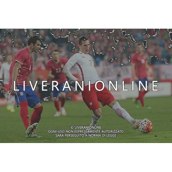 23.03.2016 POZNAN, UL BULGARSKA PILKA NOZNA (FOOTBALL) , MECZ TOWARZYSKI REPREZENTACJI NARODOWYCH (INTERNATIONAL FRIENDLY GAME) MECZ POLSKA - SERBIA (GAME POLAND - SERBIA) NZ (L) LUKA MILIVOJEVIC , (P) ARKADIUSZ MILIK FOTO JAKUB PIASECKI / CYFRASPORT / NEWSPIX.PL --- Newspix.pl/ AGENZIA ALDO LIVERANI SAS - ITALY ONLY EDITORIAL USE ONLY - POLONIA - SERBIA PARTITA AMICHEVOLE INTERNAZIONALE A POZNAN 23/03/2016