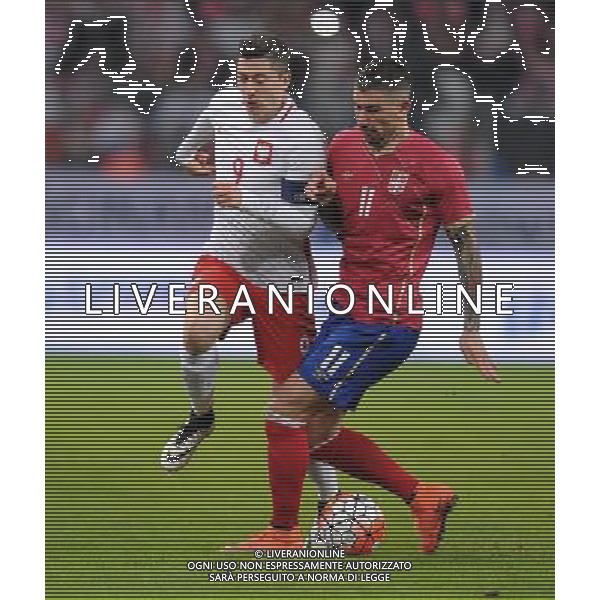 2016.03.23 Poznan Pilka Nozna Reprezentacja Mecz towarzyski Polska - Serbia N/z Robert Lewandowski, Aleksandar Kolarov Foto Rafal Rusek / PressFocus 2016.03.23 Poznan Football Friendly Game Poland - Serbia Robert Lewandowski, Aleksandar Kolarov Credit: Rafal Rusek / PressFocus / NEWSPIX.PL --- Newspix.pl/ AGENZIA ALDO LIVERANI SAS - ITALY ONLY EDITORIAL USE ONLY - POLONIA - SERBIA PARTITA AMICHEVOLE INTERNAZIONALE A POZNAN 23/03/2016