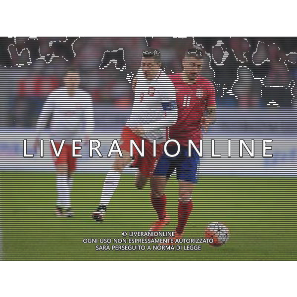 2016.03.23 Poznan Pilka Nozna Reprezentacja Mecz towarzyski Polska - Serbia N/z Robert Lewandowski, Aleksandar Kolarov Foto Rafal Rusek / PressFocus 2016.03.23 Poznan Football Friendly Game Poland - Serbia Robert Lewandowski, Aleksandar Kolarov Credit: Rafal Rusek / PressFocus / NEWSPIX.PL --- Newspix.pl/ AGENZIA ALDO LIVERANI SAS - ITALY ONLY EDITORIAL USE ONLY - POLONIA - SERBIA PARTITA AMICHEVOLE INTERNAZIONALE A POZNAN 23/03/2016