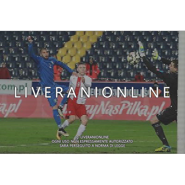 SZCZECIN, 23.03.2016 TURNIEJ CZTERECH NARODOW POLSKA U20 - WLOCHY U20 UNDER-20 FOUR NATIONS TOURNAMENT POLAND - ITALY NZ STRZAL JAKUBA ARAKA, Z LEWEJ LORENZO VENUTI, BRONI WLADIMIRO FALCONE / SHOOT OF JAKUB ARAK, LEFT LORENZO VENUTI, LORENZO VENUTI MAKES A SAVE FOT. KRZYSZTOF CICHOMSKI / NEWSPIX.PL --- Newspix.pl *** Local Caption *** www.newspix.pl mail us: info@newspix.pl call us: 0048 022 23 22 222 --- Polish Picture Agency by Ringier Axel Springer Poland/ AGENZIA ALDO LIVERANI SAS - ITALY ONLY EDITORIAL USE ONLY - TORNEO CALCIO QUATTRO NAZIONI POLONIA U20 - ITALIA U20 A SZCZECIN , 2016/03/23