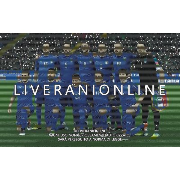 Amichevole Udine - 24.03.2016 Italia-Spagna Nella Foto:italia squadra formazione parolo,astori,pelle\',thiago motta,bonucci,buffon,florenzi,candreva,giaccherini,eder,darmian /Ph.Vitez-Ag. Aldo Liverani