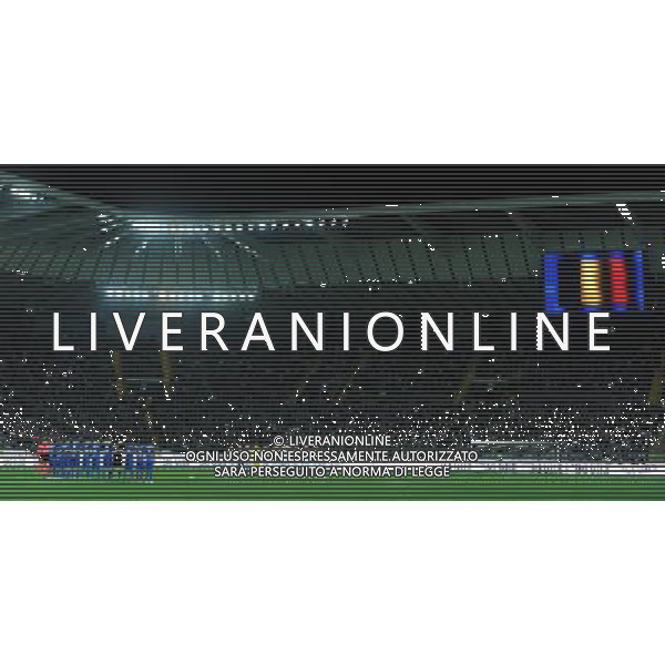 Amichevole Udine - 24.03.2016 Italia-Spagna Nella Foto: un minuto di silenzio per le vittime del terrorismo a bruxelles e dell\'incidente del pullman con la morte delle studentesse erasmus /Ph.Vitez-Ag. Aldo Liverani