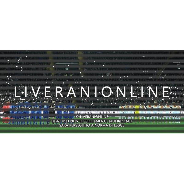 Amichevole Udine - 24.03.2016 Italia-Spagna Nella Foto: un minuto di silenzio per le vittime del terrorismo a bruxelles e dell\'incidente del pullman con la morte delle studentesse erasmus /Ph.Vitez-Ag. Aldo Liverani