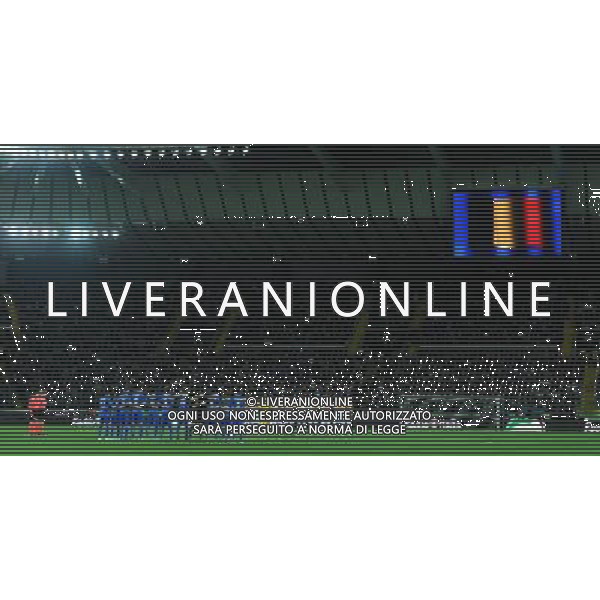 Amichevole Udine - 24.03.2016 Italia-Spagna Nella Foto: un minuto di silenzio per le vittime del terrorismo a bruxelles e dell\'incidente del pullman con la morte delle studentesse erasmus /Ph.Vitez-Ag. Aldo Liverani