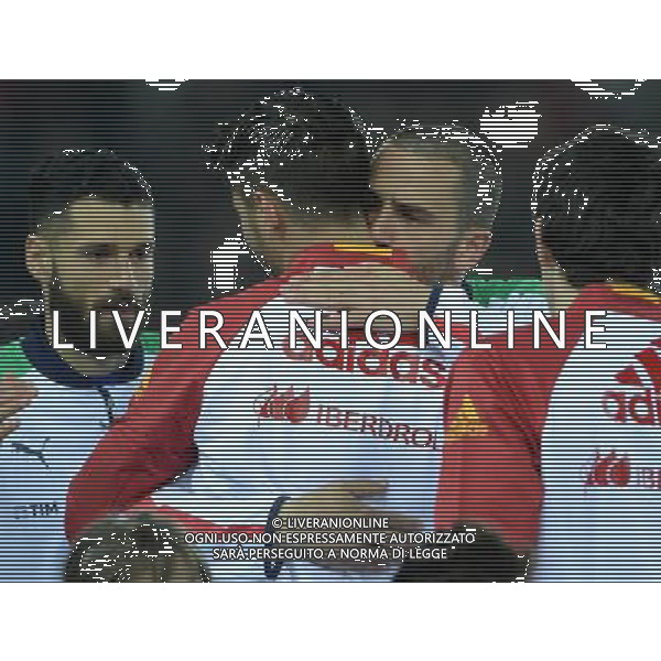 Amichevole Udine - 24.03.2016 Italia-Spagna Nella Foto: leonardo bonucci abbraccia alvaro morata /Ph.Vitez-Ag. Aldo Liverani