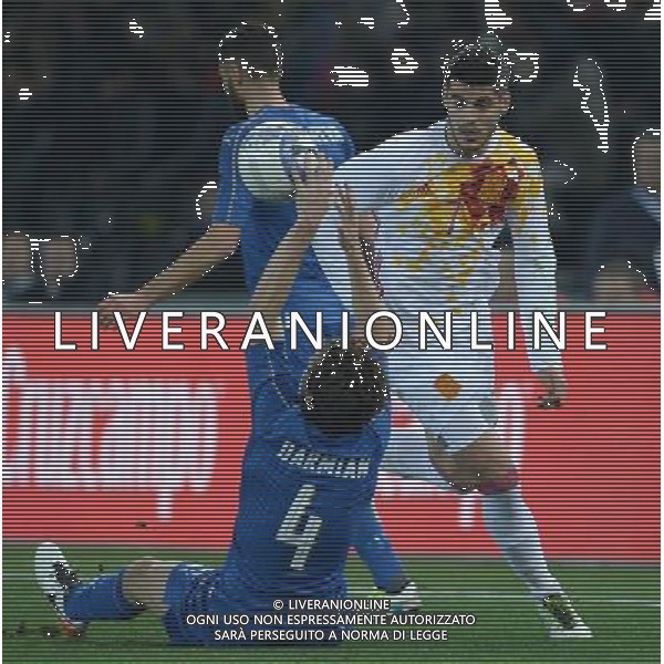 Amichevole Udine - 24.03.2016 Italia-Spagna Nella Foto:morata alvaro e darmian /Ph.Vitez-Ag. Aldo Liverani