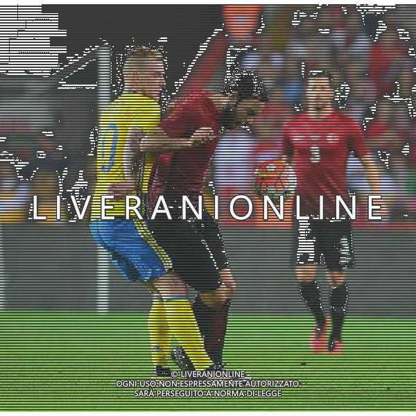 Friendly football match between Turkey and Sweden at Antalya Arena Stadium in Antalya , Turkey March 24, 2016. Pictured: Selcuk Inan of Turkey and John Guidetti #20 of Sweden. MECZ TOWARZYSKI SEZON 2015/2016 PILKA NOZNA TURCJA vs SZWECJA FOT.SESKIM PHOTO/NEWSPIX.PL POLAND, TURKEY, GERMANY, AUSTRIA AND UK OUT !!! --- Newspix.pl AG ALDO LIVERANI SAS ONLY ITALY *** Local Caption *** www.newspix.pl mail us: info@newspix.pl call us: 0048 022 23 22 222 --- Polish Picture Agency by Ringier Axel Springer Poland