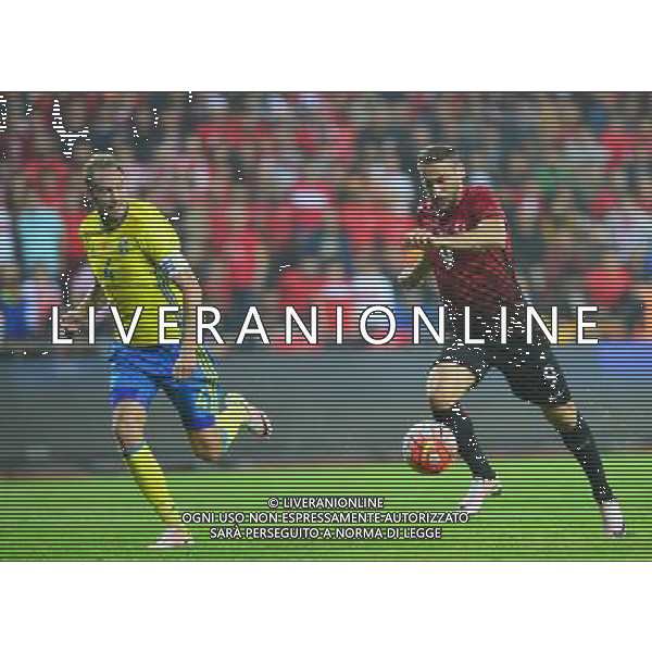 Friendly football match between Turkey and Sweden at Antalya Arena Stadium in Antalya , Turkey March 24, 2016. Pictured: Cenk Tosun (R) of Turkey and Andreas Granqvist #4 of Sweden. MECZ TOWARZYSKI SEZON 2015/2016 PILKA NOZNA TURCJA vs SZWECJA FOT.SESKIM PHOTO/NEWSPIX.PL POLAND, TURKEY, GERMANY, AUSTRIA AND UK OUT !!! --- Newspix.pl AG ALDO LIVERANI SAS ONLY ITALY *** Local Caption *** www.newspix.pl mail us: info@newspix.pl call us: 0048 022 23 22 222 --- Polish Picture Agency by Ringier Axel Springer Poland