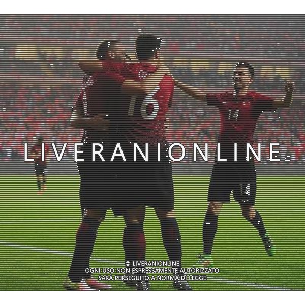 Friendly football match between Turkey and Sweden at Antalya Arena Stadium in Antalya , Turkey March 24, 2016. Pictured: Turkey National Team Players celebrates for Cenk Tosun \' s goal. MECZ TOWARZYSKI SEZON 2015/2016 PILKA NOZNA TURCJA vs SZWECJA FOT.SESKIM PHOTO/NEWSPIX.PL POLAND, TURKEY, GERMANY, AUSTRIA AND UK OUT !!! --- Newspix.pl AG ALDO LIVERANI SAS ONLY ITALY *** Local Caption *** www.newspix.pl mail us: info@newspix.pl call us: 0048 022 23 22 222 --- Polish Picture Agency by Ringier Axel Springer Poland