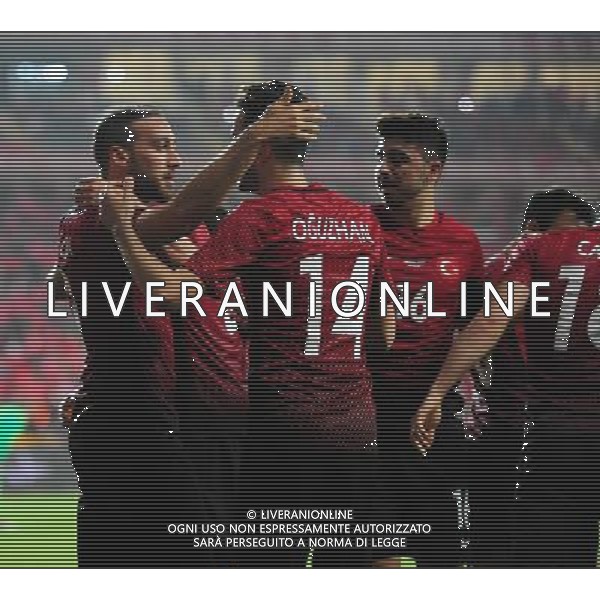 Friendly football match between Turkey and Sweden at Antalya Arena Stadium in Antalya , Turkey March 24, 2016. Pictured: Turkey National Team Players celebrates for Cenk Tosun \' s goal. MECZ TOWARZYSKI SEZON 2015/2016 PILKA NOZNA TURCJA vs SZWECJA FOT.SESKIM PHOTO/NEWSPIX.PL POLAND, TURKEY, GERMANY, AUSTRIA AND UK OUT !!! --- Newspix.pl AG ALDO LIVERANI SAS ONLY ITALY *** Local Caption *** www.newspix.pl mail us: info@newspix.pl call us: 0048 022 23 22 222 --- Polish Picture Agency by Ringier Axel Springer Poland