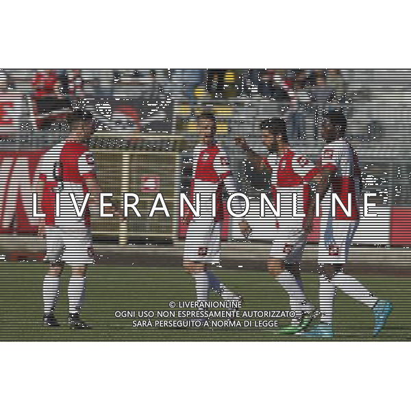 RIMINI vs CARRARESE, Campionato di Calcio Lega Pro, Girone B, 28» giornata, 24/03/2016, nella foto: L\'ESULTANZA DEL RIMINI, ©Claudio Zamagni/ Agenzia Aldo Liverani s.a.s.