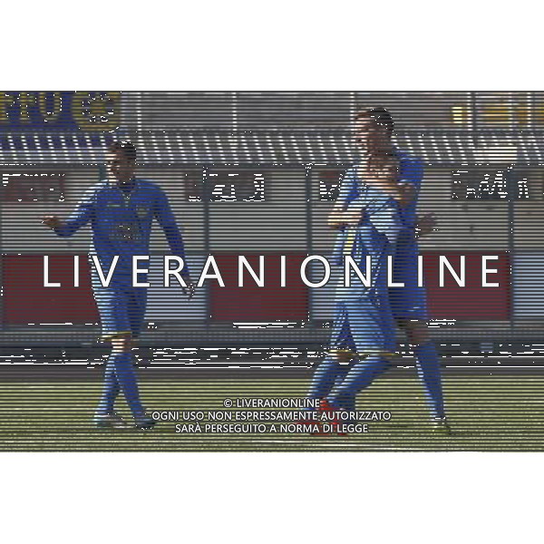 RIMINI vs CARRARESE, Campionato di Calcio Lega Pro, Girone B, 28» giornata, 24/03/2016, nella foto: L\'ESULTANZA DELLA CARRARESE, ©Claudio Zamagni/ Agenzia Aldo Liverani s.a.s.