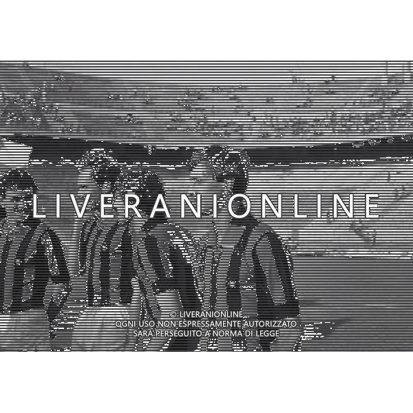 Hendrik Johannes Cruijff, detto Johan Cruyff, calciatore e allenatore di calcio olandese e dirigente sportivo - Retrospettiva nella foto con la maglia del Milan nella gara amichevole del 16.06.1981 a San Siro - Milan vs Feyenoord 0-0 (Mundialito per Club) con Franco Baresi, Walter De Vecchi, Sergio Battistini © AGENZIA ALDO LIVERANI SAS - ITALY ONLY
