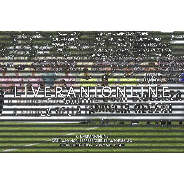 68 Torneo di Viareggio Finale Viareggio - 30.03.2016 - Stadio dei Pini - Juventus vs Palermo - nella foto: striscione a favore della famiglia Regeni /Ph. Corradetti - Ag. Aldo Liverani Sas