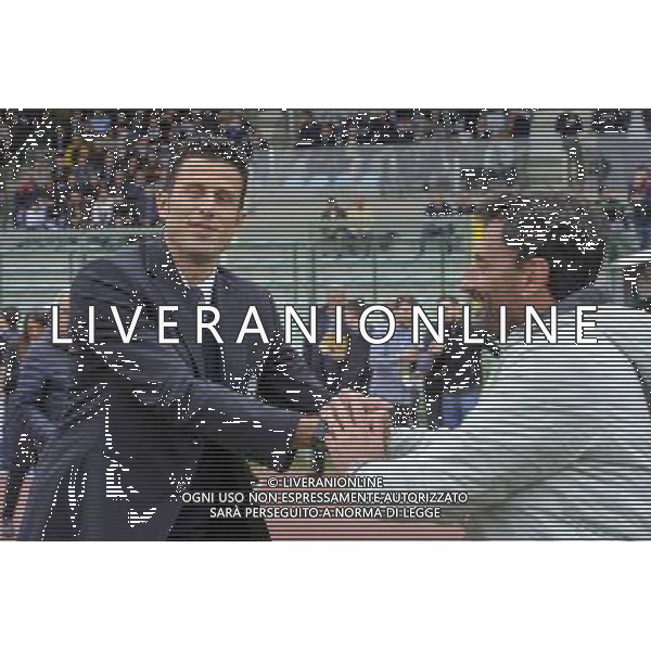 68 Torneo di Viareggio Finale Viareggio - 30.03.2016 - Stadio dei Pini - Juventus vs Palermo - nella foto: Fabio Grosso saluta Giovanni Bosi /Ph. Corradetti - Ag. Aldo Liverani Sas / AGENZIA ALDO LIVERANI SAS