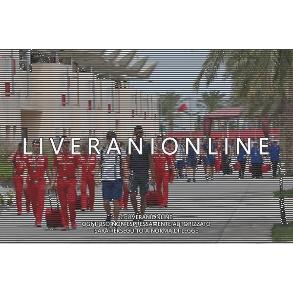 The teams arrive in the paddock. 01.04.2016. Formula 1 World Championship, Rd 2, Bahrain Grand Prix, Sakhir, Bahrain, Practice Day AG ALDO LIVERANI SAS ONLY ITALY