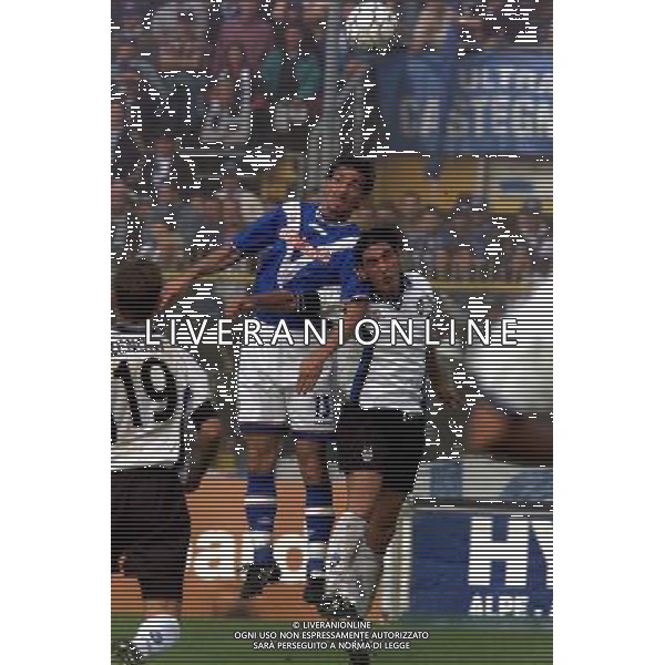 BRESCIA-ATALANTA 2001/2002 NELLA FOTO MERO E SAUDATI FOTO ALDO LIVERANI FARABOLAFOTO