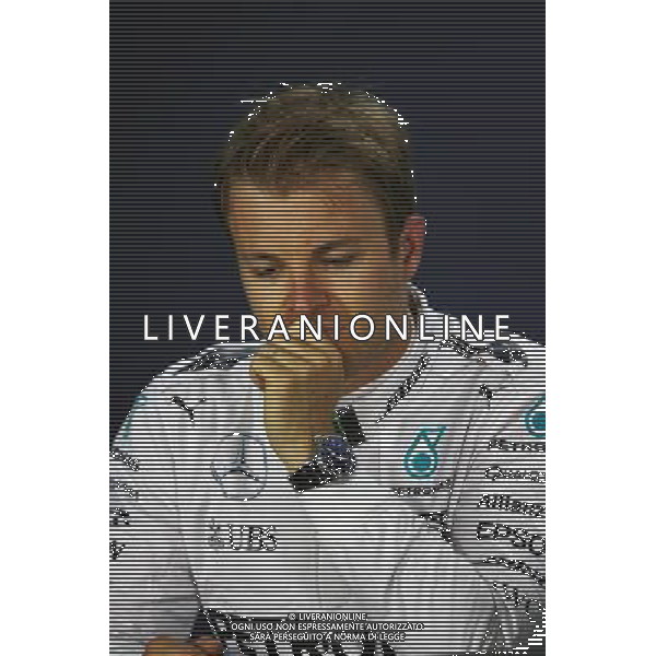 Nico Rosberg (GER) Mercedes AMG F1 in the FIA Press Conference. 02.04.2016. Formula 1 World Championship, Rd 2, Bahrain Grand Prix, Sakhir, Bahrain, Qualifying Day. AG ALDO LIVERANI SAS ONLY ITALY