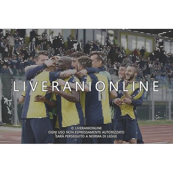 SANTARCANGELO vs TUTTOCUOIO, Campionato di Calcio Lega Pro, Girone B, 29» giornata, 02/04/2016, nella foto: L\'ESULTANZA, DEL SANTARCANGELO, ©Claudio Zamagni/ Agenzia Aldo Liverani s.a.s.