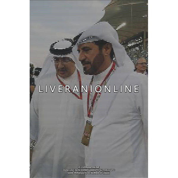 Mohammed Bin Sulayem (UAE) (Right) on the grid. 03.04.2016. Formula 1 World Championship, Rd 2, Bahrain Grand Prix, Sakhir, Bahrain, Race Day. AG ALDO LIVERANI SAS ONLY ITALY