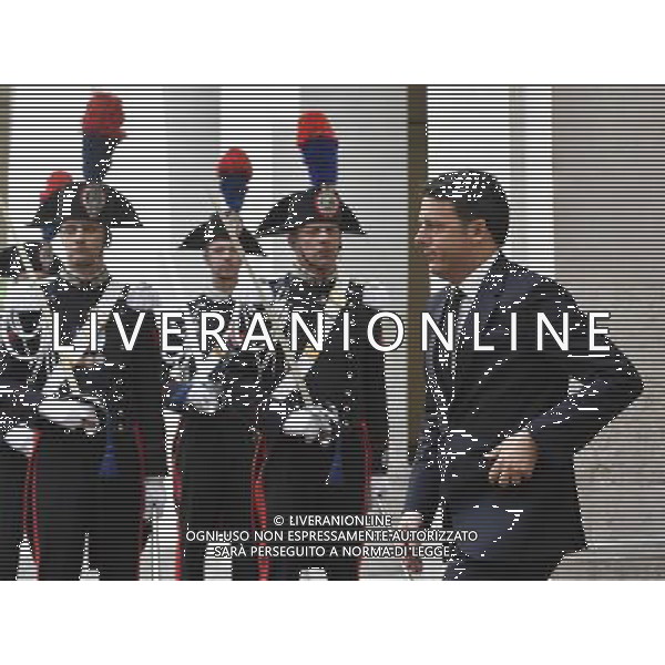 Il Presidente del Consiglio dei Ministri Matteo Renzi incontra i reali di Norvegia re Harald V e la regina Sonja - Roma - 06.04.2016 - Palazzo Chigi - nella foto: Matteo Renzi / Ph. Corradetti - Ag. Aldo Liverani Sas / AGENZIA ALDO LIVERANI SAS