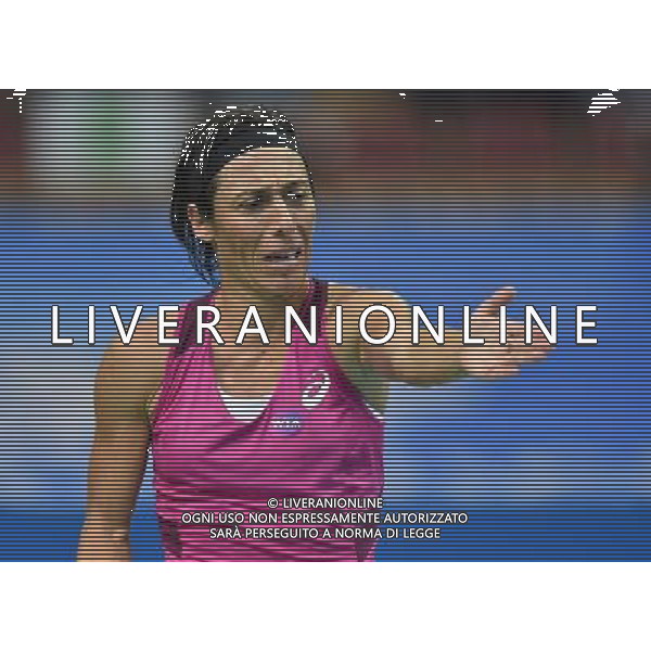 2016.04.07 Katowice hala Spodek Tenis ziemny WTA Katowice Open 2016 mecz Francesca SCHIAVONE (ITA) - Alize CORNET (FRA) N/z Francesca SCHIAVONE Foto Lukasz Laskowski / PressFocus/NEWSPIX.PL 2016.04.07 Katowice Spodek Hall Women tennis tournament WTA Katowice Open 2016 game Francesca SCHIAVONE (ITA) vs. Alize CORNET (FRA) Francesca SCHIAVONE Credit: Lukasz Laskowski / PressFocus --- Newspix.pl *** Local Caption *** www.newspix.pl mail us: info@newspix.pl call us: 0048 022 23 22 222 --- Polish Picture Agency by Ringier Axel Springer Poland / AGENZIA ALDO LIVERANI SAS - ITALY ONLY EDITORIAL USE ONLY 
