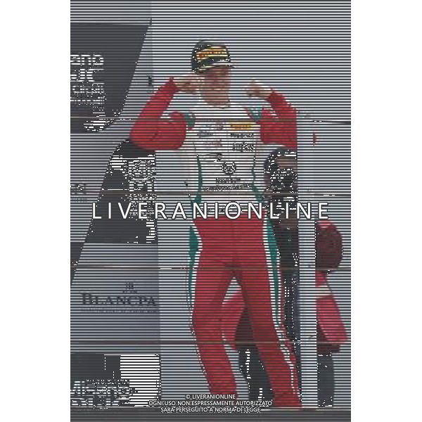 Italian F.4 Championship Powered by Abatrh, Manche A - B, Gara A - B, Gara A - B, nella foto: Mick Schumacher, sul podio, Â©Claudio Zamagni/Agenzia Aldo Liverani s.a.s.