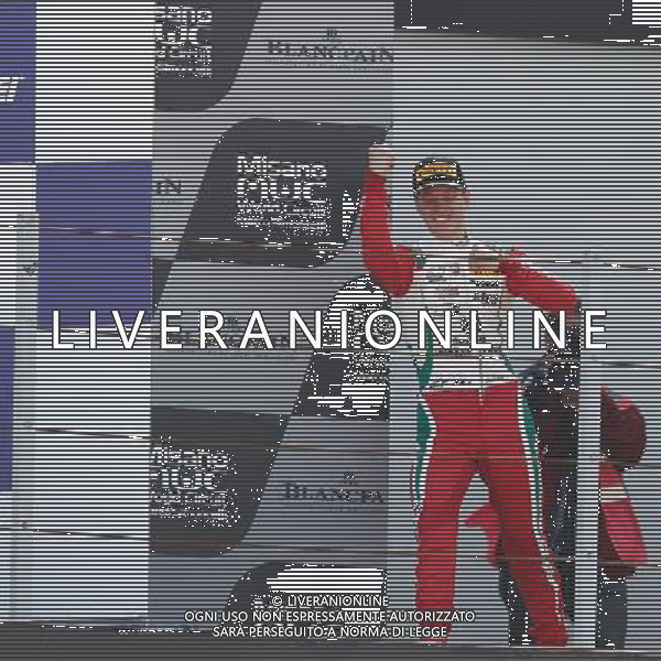 Italian F.4 Championship Powered by Abatrh, Manche A - B, Gara A - B, Gara A - B, nella foto: Mick Schumacher, sul podio, Â©Claudio Zamagni/Agenzia Aldo Liverani s.a.s.