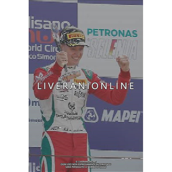 Italian F.4 Championship Powered by Abatrh, Manche A - B, Gara A - B, Gara A - B, nella foto: Mick Schumacher, sul podio, ESULTA, Â©Claudio Zamagni/Agenzia Aldo Liverani s.a.s.