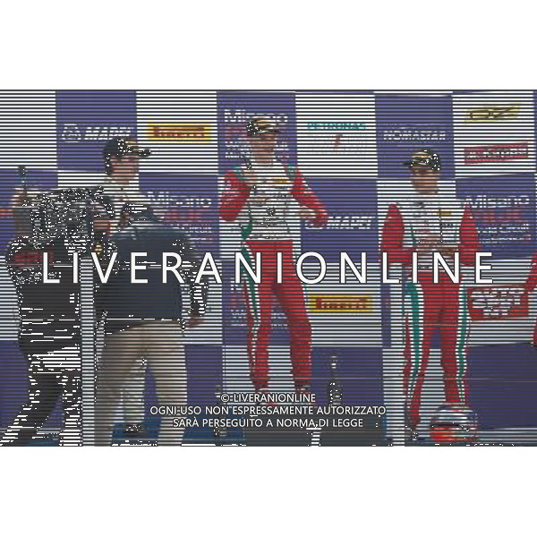 Italian F.4 Championship Powered by Abatrh, Manche A - B, Gara A - B, Gara A - B, nella foto: Mick Schumacher, sul podio, Â©Claudio Zamagni/Agenzia Aldo Liverani s.a.s.