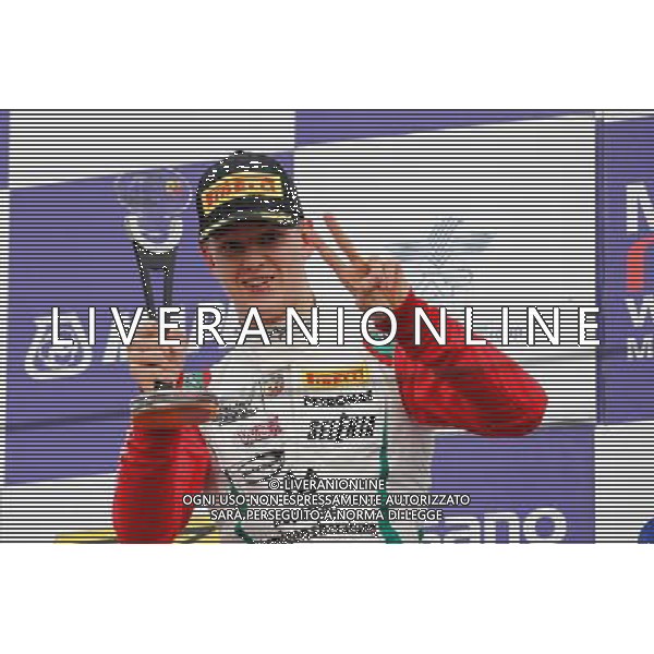 Italian F.4 Championship Powered by Abatrh, Manche B - C, Gara B - C, Gara 2, nella foto: MICK SCHUMACHER, ESULTA SUL PODIO, Â©Claudio Zamagni/Agenzia Aldo Liverani s.a.s.