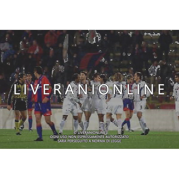 bologna - atalanta 10/11/2001 coppa italia nella foto esultanza atalanta foto aldo liverani