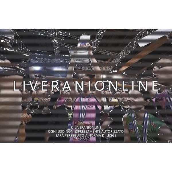 esultanza Casalmaggiore ,final four volley montichiari Vakifbank Istanbul - Pomi\' Casalmaggiore finale primo secondo posto ,Brescia 10 aprile 2016. AG ALDO LIVERANI SAS