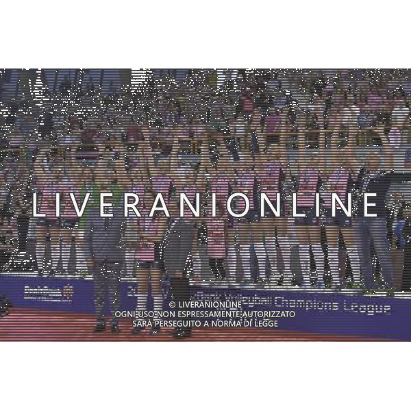 esultanza Casalmaggiore ,final four volley montichiari Vakifbank Istanbul - Pomi\' Casalmaggiore finale primo secondo posto ,Brescia 10 aprile 2016. AG ALDO LIVERANI SAS