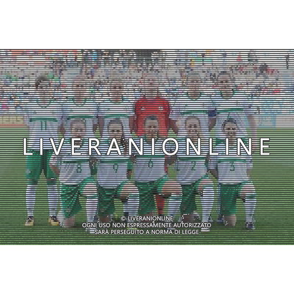 Qualificazioni ai Campionati Europei di Calcio Femminle UEFA Olanda 2017 Gruppo 6 Reggio Emilia - 12.04.2016 Italia-Irlanda del Nord Nella Foto:Irlanda del Nord squadra formazione Burns,Lindsay,Foy,McFadden,Nelson,Rafferty,Bergin,Callaghan,Magill,Furness,McGuinness /Ph.Vitez-Ag. Aldo Liverani