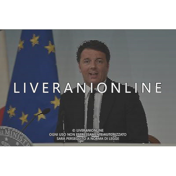 Conferenza stampa dopo il Consiglio dei ministri - Roma - 15.04.2016 - Palazzo Chigi - nella foto: Matteo Renzi /Ph. Corradetti - Ag. Aldo Liverani sas