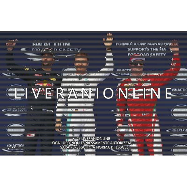 Pole for Nico Rosberg (GER) Mercedes AMG Petronas F1 W07, 2nd Daniel Ricciardo (AUS) Red Bull Racing RB12 and 3rd Kimi Raikkonen (FIN) Scuderia Ferrari. 16.04.2016. Formula 1 World Championship, Rd 3, Chinese Grand Prix, Shanghai, China, Qualifying Day. - www.xpbimages.com, EMail: requests@xpbimages.com - copy of publication required for printed pictures. Every used picture is fee-liable. Â© Copyright: Batchelor / XPB Images/Agenzia Aldo Liverani s.a.s./ONLY ITALY/EDITORIAL USE ONLY