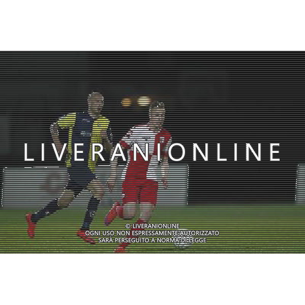 SANTARCANGELO vs RIMINI, Campionato di Calcio Lega Pro, Girone B, 31» giornata, 17/04/2016, nella foto: IVAN PEDRELLI, CARLO ILARI, IN AZIONE, ©Claudio Zamagni/ Agenzia Aldo Liverani s.a.s.