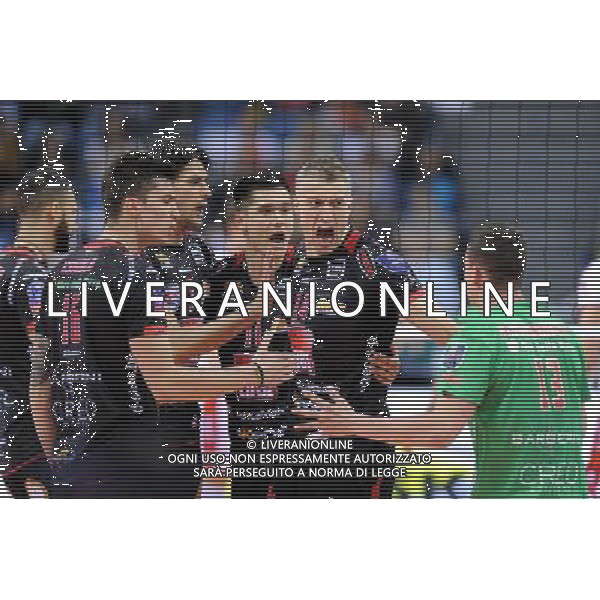16.04.2016 KRAKOW TAURON ARENA UL. LEMA 7 ( POLAND ) SIATKOWKA MEZCZYZN ( MEN\'S VOLLEYBALL ) FINAL 4 FOUR LIGI MISTRZOW 2015/2016 ( CEV DENIZBANK VOLLEYBALL CHAMPIONS LEAGUE 2016 - FINAL FOUR ) MECZ TRENTINO DIATEC - CUCINE LUBE CIVITANOVA ( GAME ) NZ KLEMEN CEBULJ , IVAN MILJKOVIC , JENIA GREBENNIKOV , RADOSC PUNKT EMOCJE FOTO MICHAL STANCZYK / CYFRASPORT / NEWSPIX.PL --- Newspix.pl AG ALDO LIVERANI SAS ONLY ITALY *** Local Caption *** www.newspix.pl mail us: info@newspix.pl call us: 0048 022 23 22 222 --- Polish Picture Agency by Ringier Axel Springer Poland