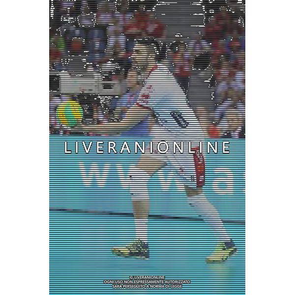 16.04.2016 KRAKOW SIATKOWKA MEZCZYZN LIGA MISTRZOW FINAL FOUR 2016 CHAMPIONS LEAGUE 2016 CEV DenizBank Volleyball Men Champions League Final Four season 2015/2016 MECZ POLFINALOWY Semifinal match MECZ TRENTINO DIATEC - CUCINE LUBE CIVITANOVA N/Z MICAH CHRISTENSON SYLWETKA FOT MACIEJ GOCLON / FOTONEWS / NEWSPIX.PL --- Newspix.pl AG ALDO LIVERANI SAS ONLY ITALY *** Local Caption *** www.newspix.pl mail us: info@newspix.pl call us: 0048 022 23 22 222 --- Polish Picture Agency by Ringier Axel Springer Poland