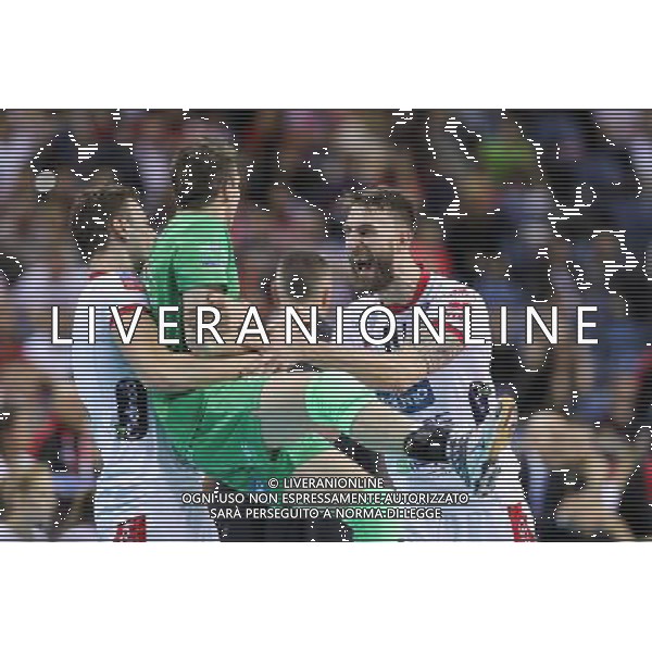 16.04.2016 KRAKOW SIATKOWKA MEZCZYZN LIGA MISTRZOW FINAL FOUR 2016 CHAMPIONS LEAGUE 2016 CEV DenizBank Volleyball Men Champions League Final Four season 2015/2016 MECZ POLFINALOWY Semifinal match MECZ TRENTINO DIATEC - CUCINE LUBE CIVITANOVA N/Z SIMON VAN DE VOORDE MASSIMO COLACI RADOSC WYGRANA ZWYCIETWO EMOCJE FOT MACIEJ GOCLON / FOTONEWS / NEWSPIX.PL --- Newspix.pl AG ALDO LIVERANI SAS ONLY ITALY *** Local Caption *** www.newspix.pl mail us: info@newspix.pl call us: 0048 022 23 22 222 --- Polish Picture Agency by Ringier Axel Springer Poland