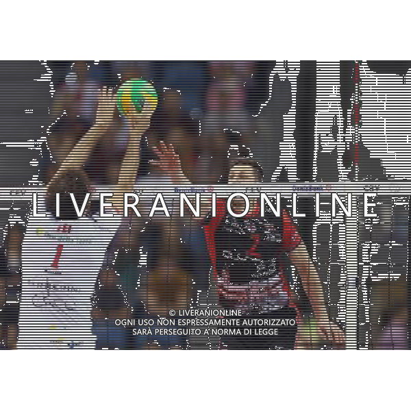 KRAKOW , TAURON ARENA 17.04.2016 SIATKOWKA MEZCZYZN CEV DENIZBANK LIGA MISTRZOW FINAL FOUR MECZ O 3 MIEJSCE ASSECO RESOVIA RZESZOW - CUCINE LUBE CIVITANOVA SEZON 2015 / 2016 NZ ALESSANDRO FEI ( LUBE ) ALEH AKHREM ( ASSECO ) FOT MICHAL NOWAK / NEWSPIX.PL KRAKOW , TAURON ARENA 17.04.2016 VOLLEYBALL MEN\'S CEV DENIZBANK CHAMPIONS LEAGUE FINAL FOUR 3RD PLACE GAME ASSECO RESOVIA RZESZOW - CUCINE LUBE CIVITANOVA SEASON 2015 / 2016 MICHAL NOWAK / NEWSPIX.PL --- Newspix.pl AG ALDO LIVERANI SAS *** Local Caption *** www.newspix.pl mail us: info@newspix.pl call us: 0048 022 23 22 222 --- Polish Picture Agency by Ringier Axel Springer Poland